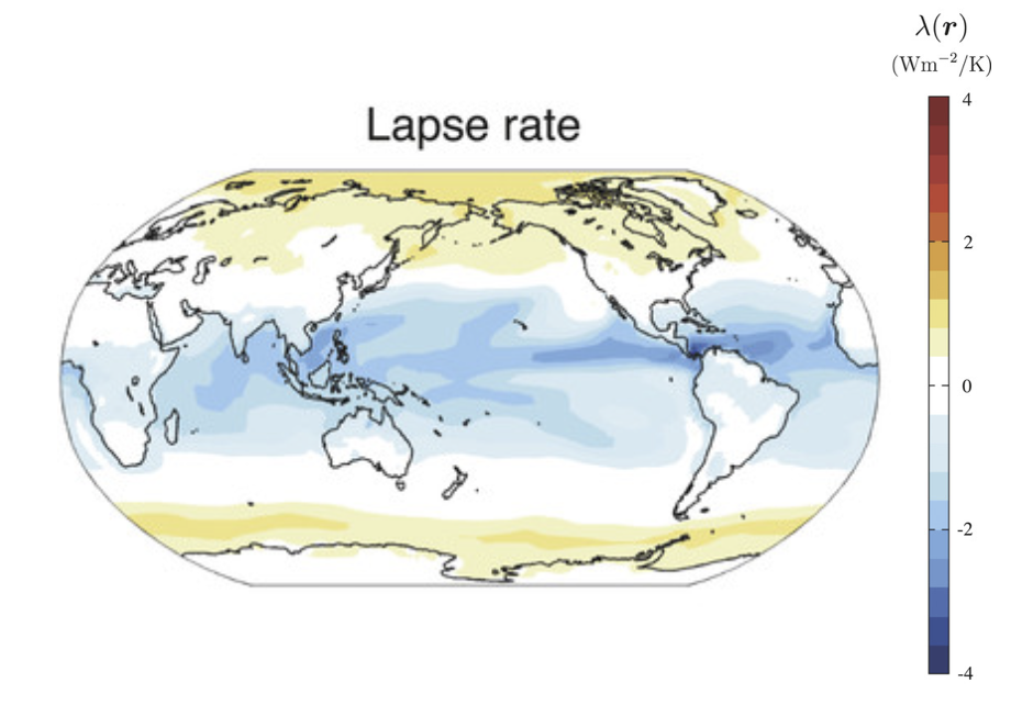 Spatial pattern of lapse rate feedback